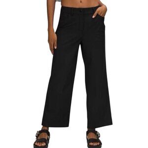 Lululemon City Sleek 5 Pocket Wide Leg High Rise Pants Black Womens Size 33